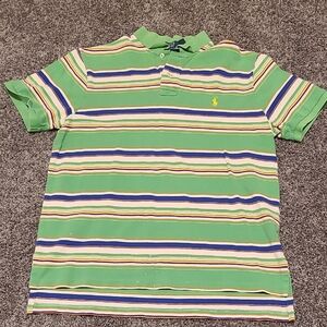 Ralph Lauren Kids Polo with Green and Blue Stripes